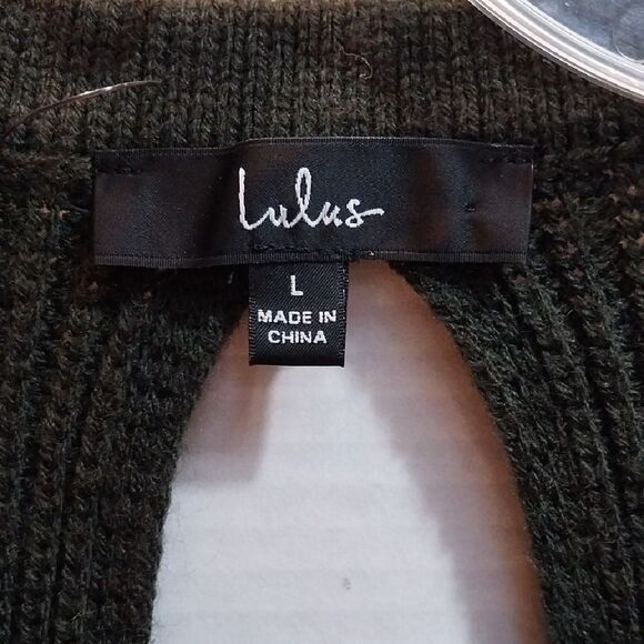 Lulu's Green Crew Neck Sweater Timeless Ribbed Knit - Picture 2 of 3